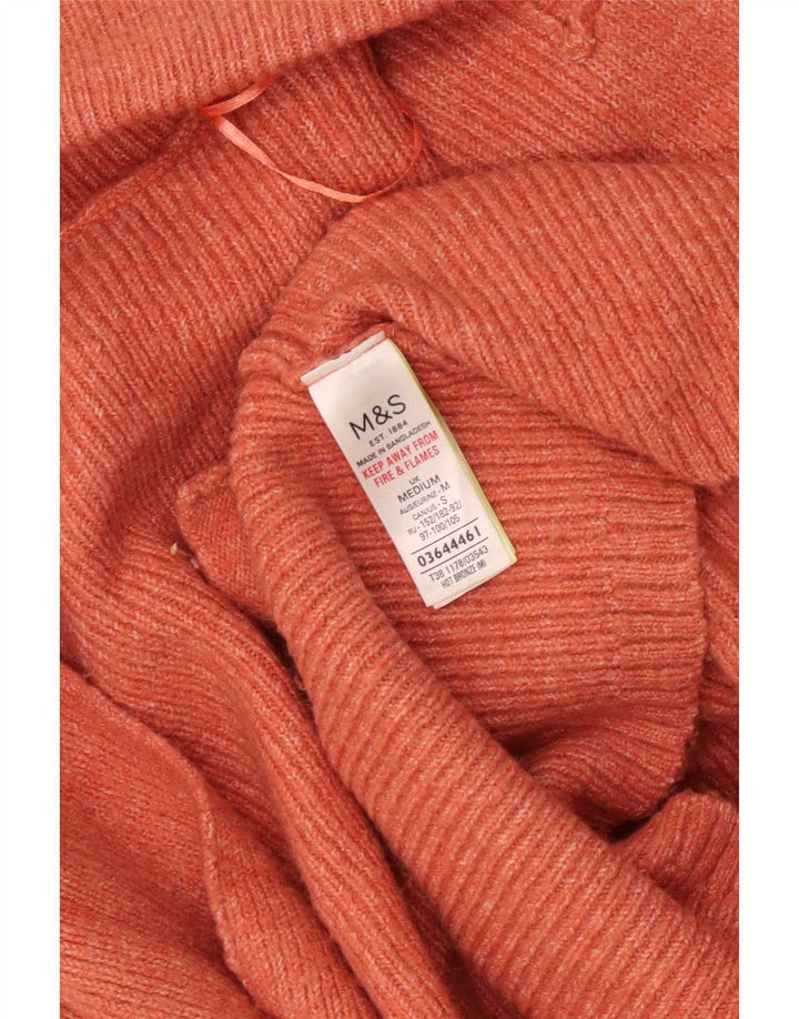 Maglione cardigan aperto lungo da donna Marks & Spencer UK 12 Arancione medio