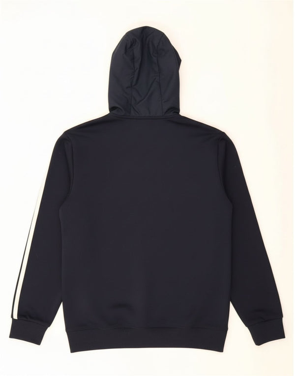 Maglione con cappuccio e zip da uomo Adidas piccolo in poliestere blu navy