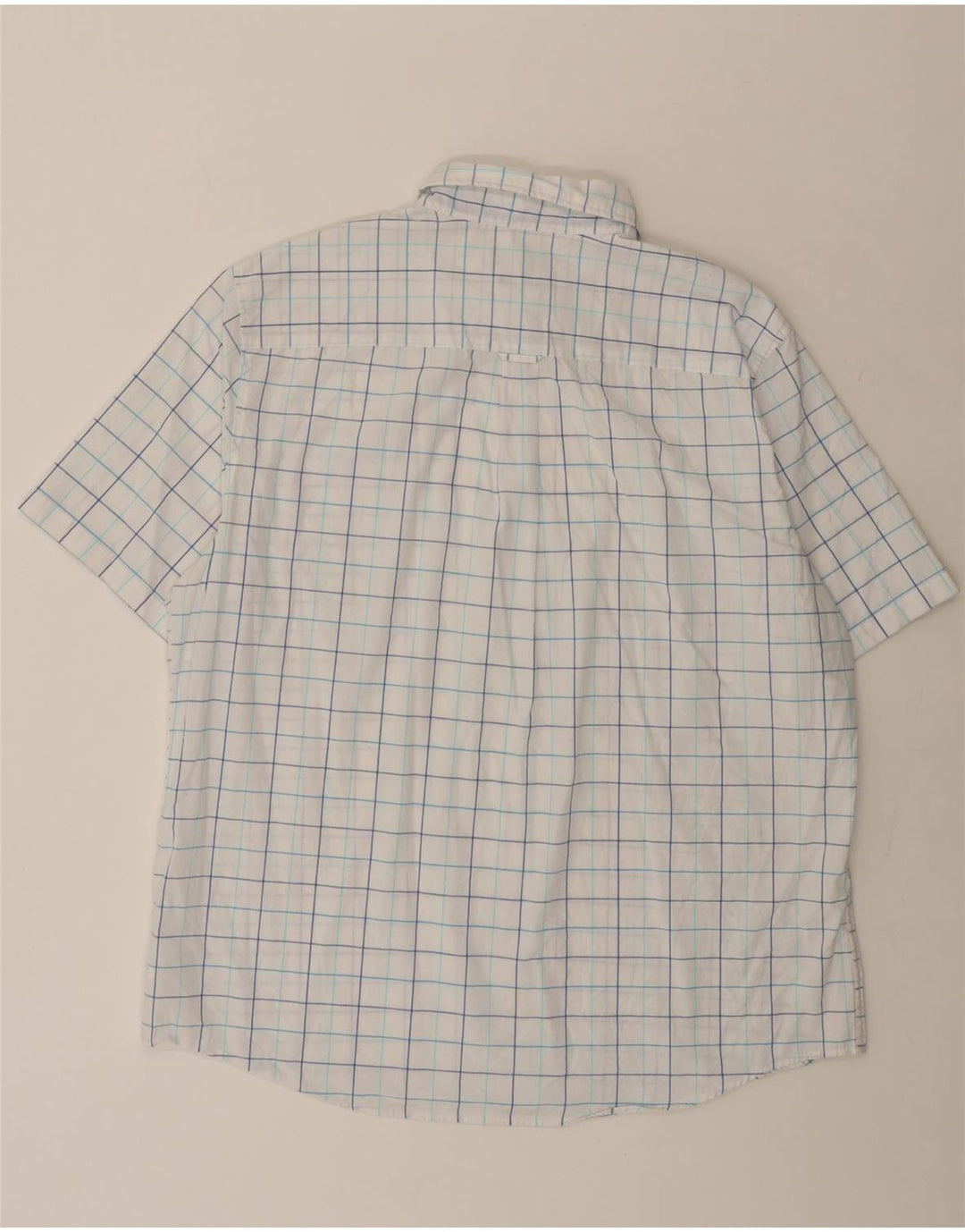 Camicia a maniche corte da uomo CHAPS 2XL in cotone a quadri bianchi