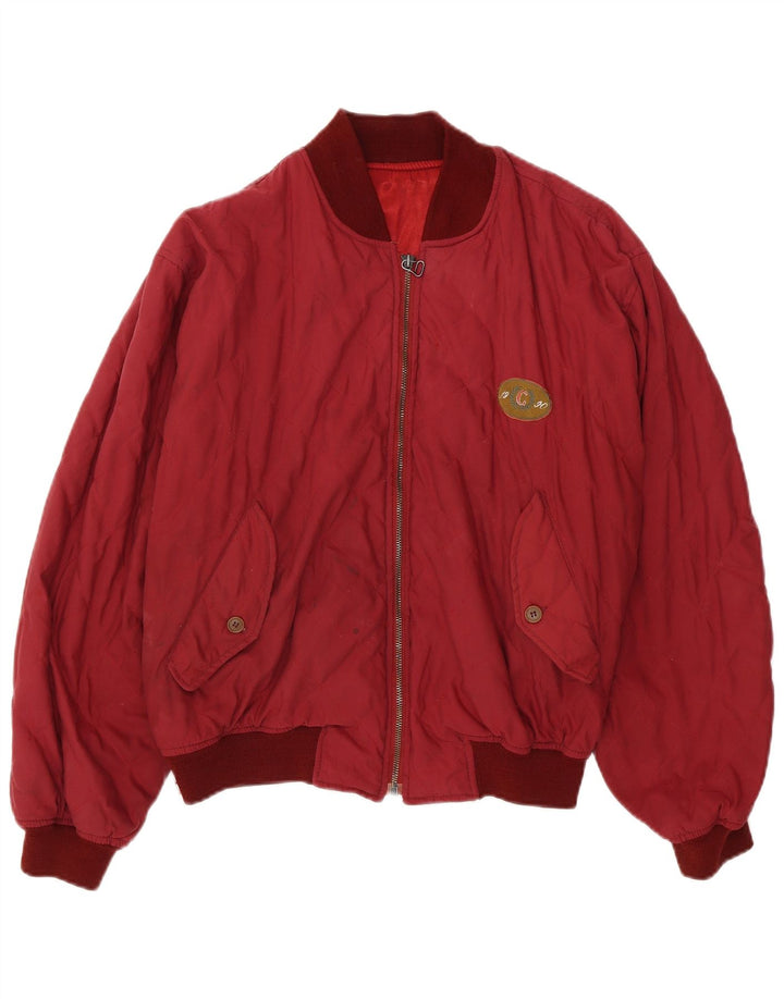 Casucci Giacca bomber da uomo vestibilità ampia UK 36 Small Poliestere color block rosso