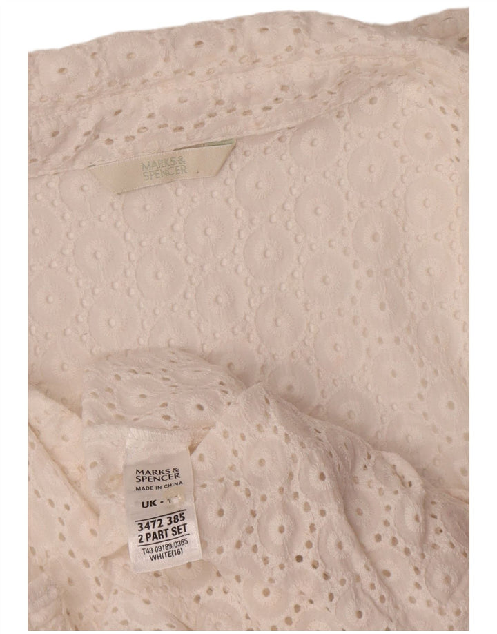 Camicetta trasparente da donna Marks & Spencer UK 16 grande bianca