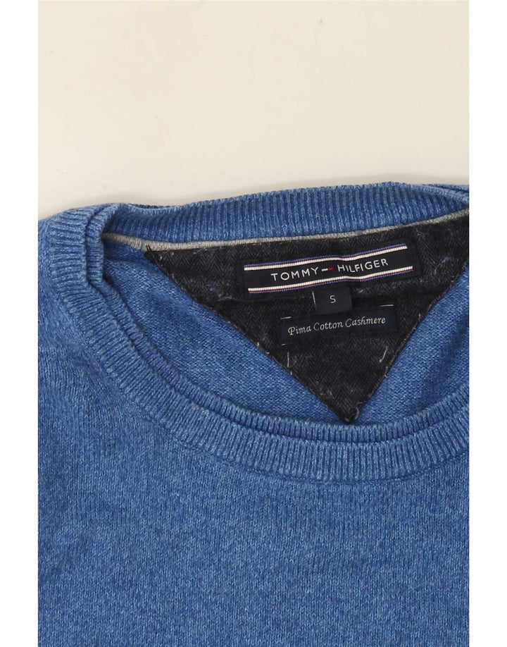 Maglione maglione girocollo da uomo Tommy Hilfiger piccolo cotone blu