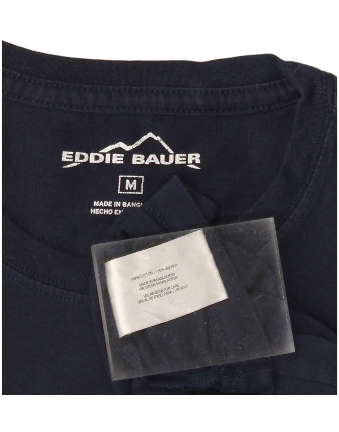T-shirt da uomo EDDIE BAUER Top medio in cotone blu navy