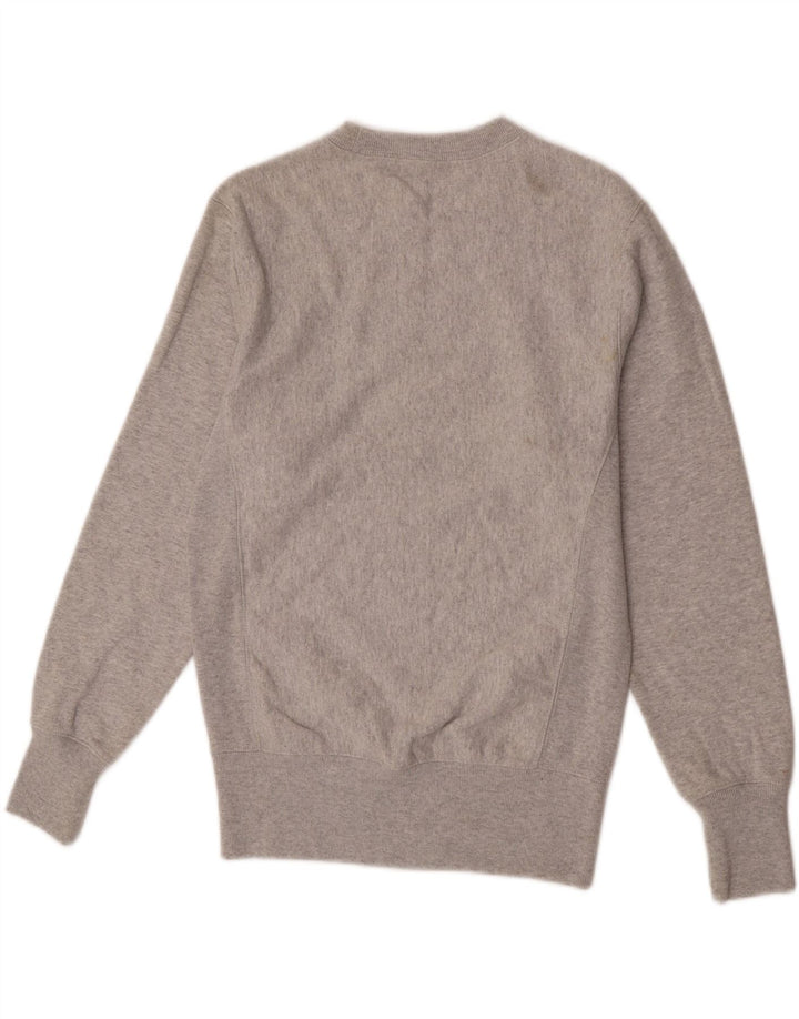 Felpa Champion da uomo con trama inversa, maglione piccolo in cotone grigio