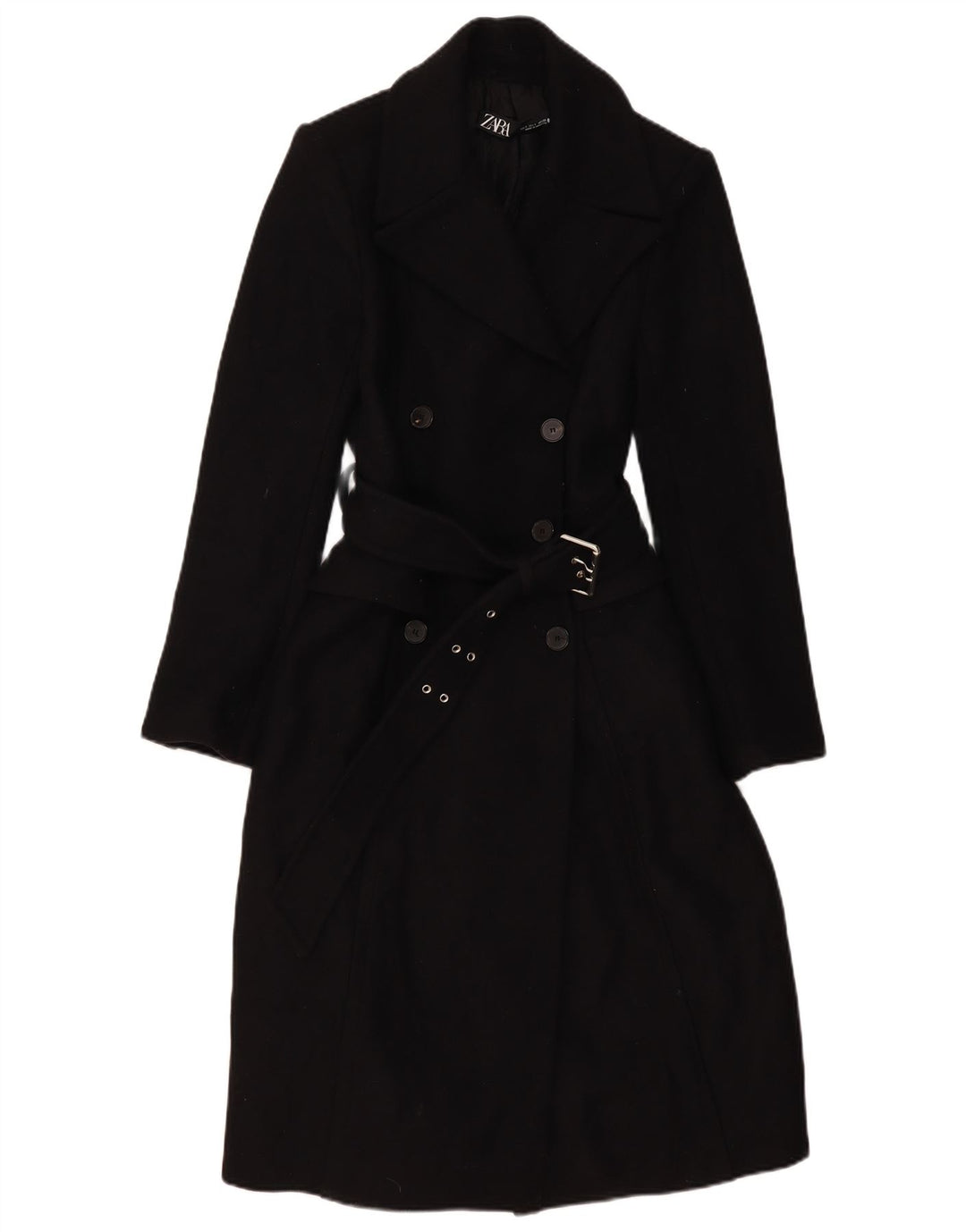 Cappotto doppiopetto da donna Zara UK 10 piccolo in lana nera