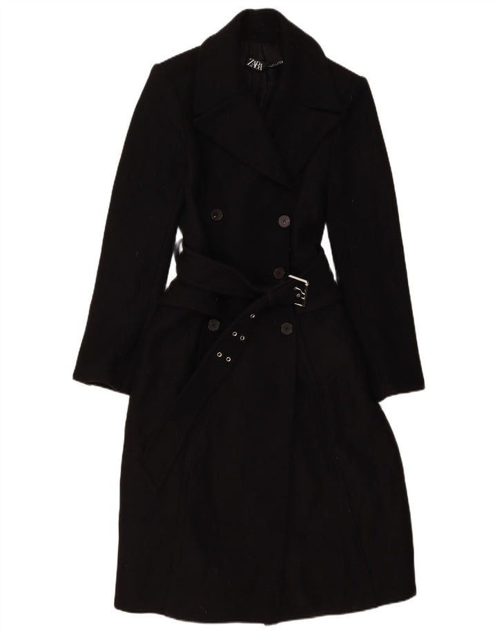 Cappotto doppiopetto da donna Zara UK 10 piccolo in lana nera