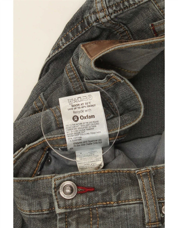 Jeans dritti da uomo Marks & Spencer W34 L29 cotone grigio
