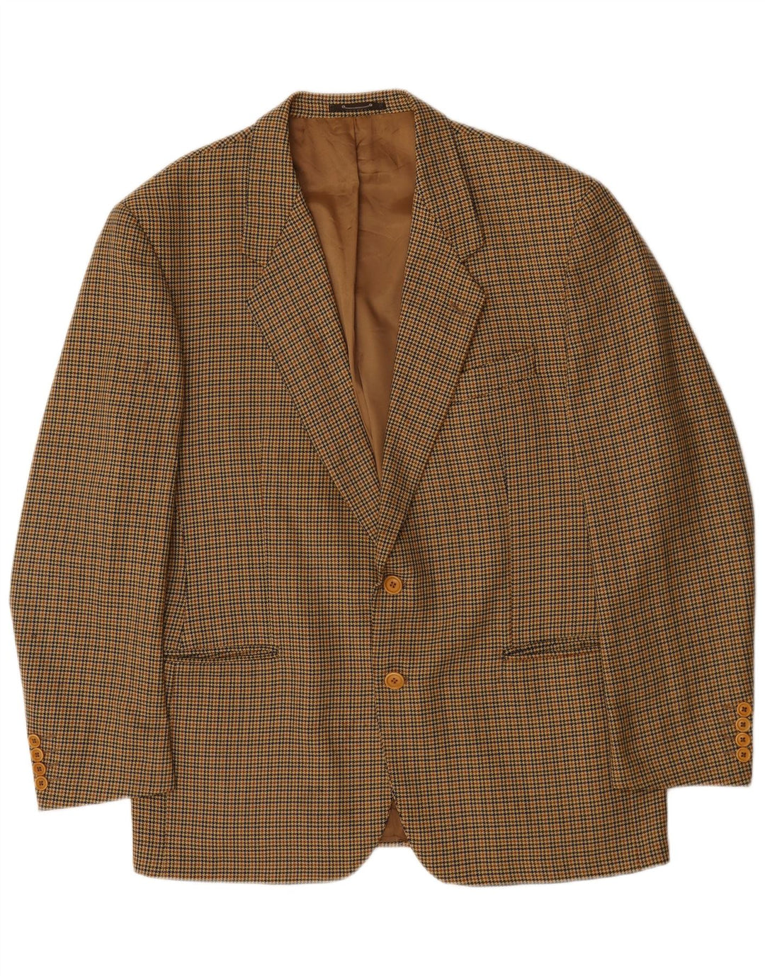 Giacca blazer vintage da uomo a 2 bottoni IT 54 2XL Lana vergine pied de poule marrone