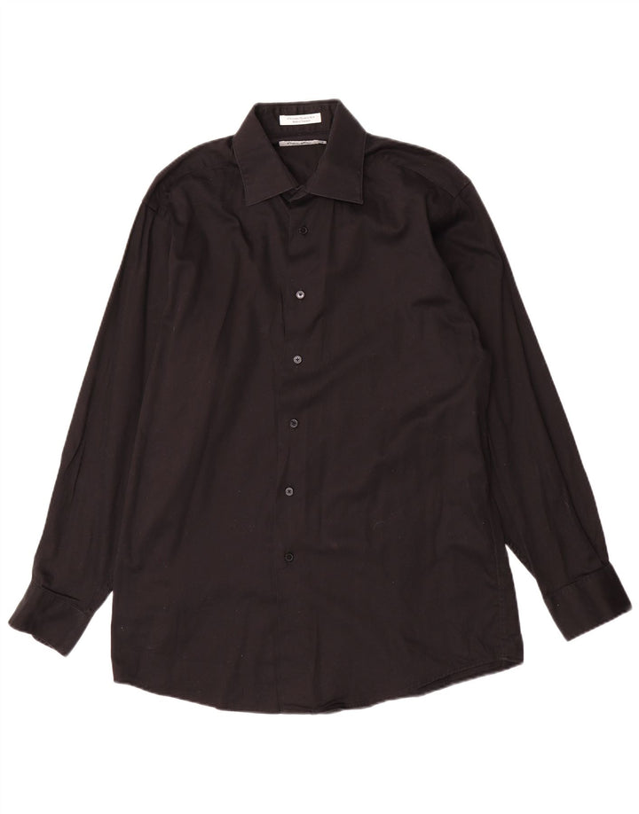 Camicia da uomo Calvin Klein taglia 15 1/2 media cotone nero