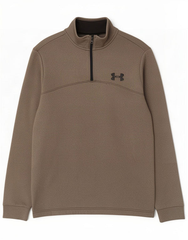 Under Armour Mens Zip Neck Sweatshirt Jumper Small Grey