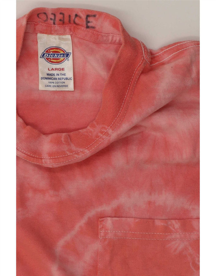 Dickies T-shirt da uomo Top Large rosa in cotone tie-dye
