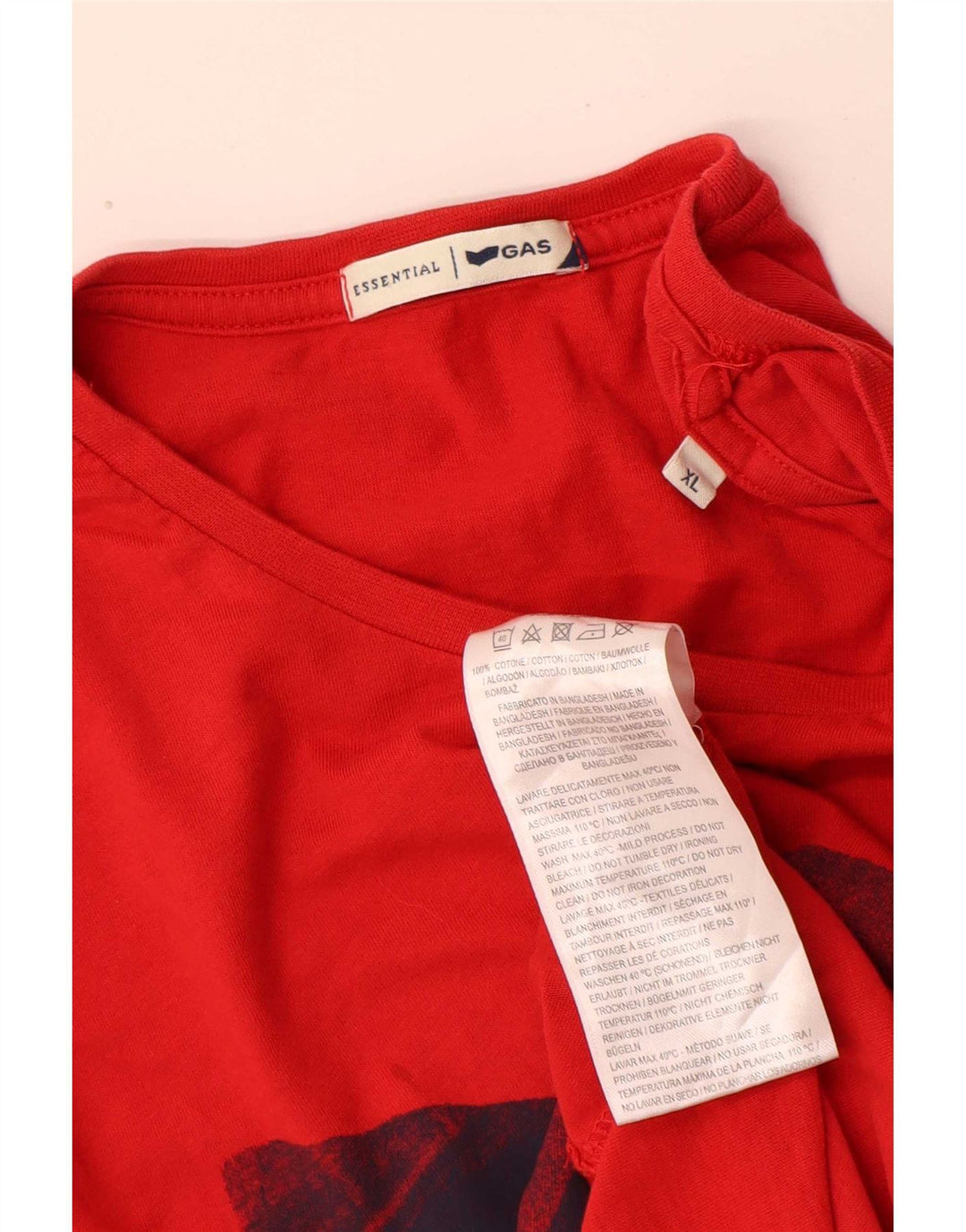 T-shirt grafica da uomo Gas Top XL in cotone rosso