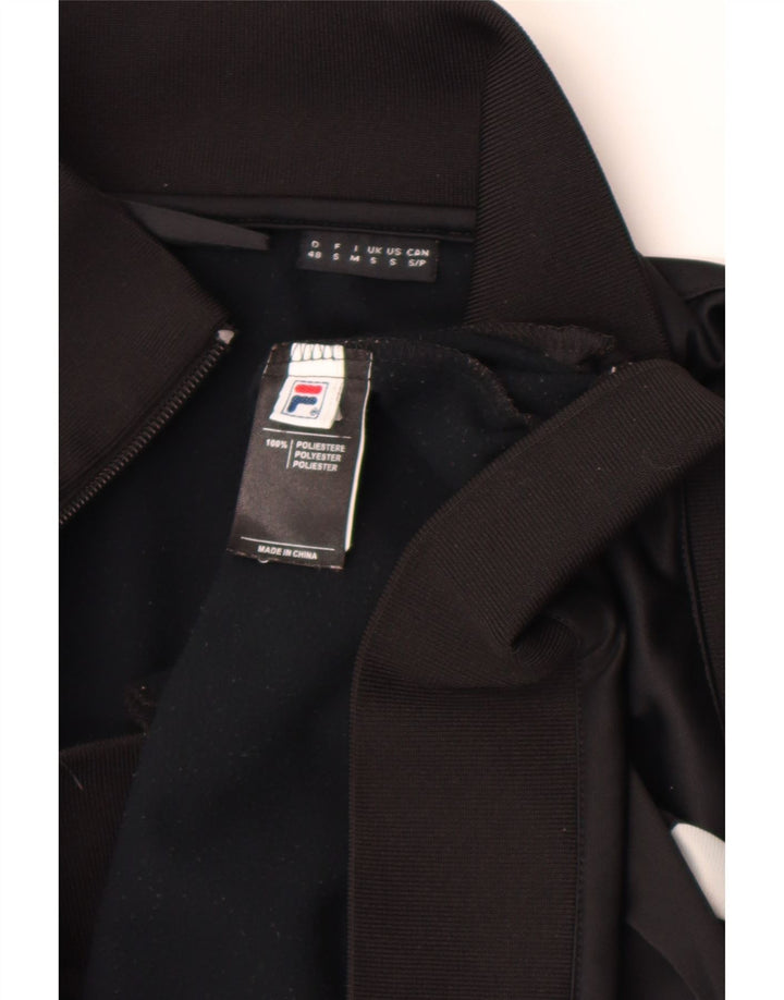 Giacca da ginnastica da uomo Fila Small in poliestere color block nero