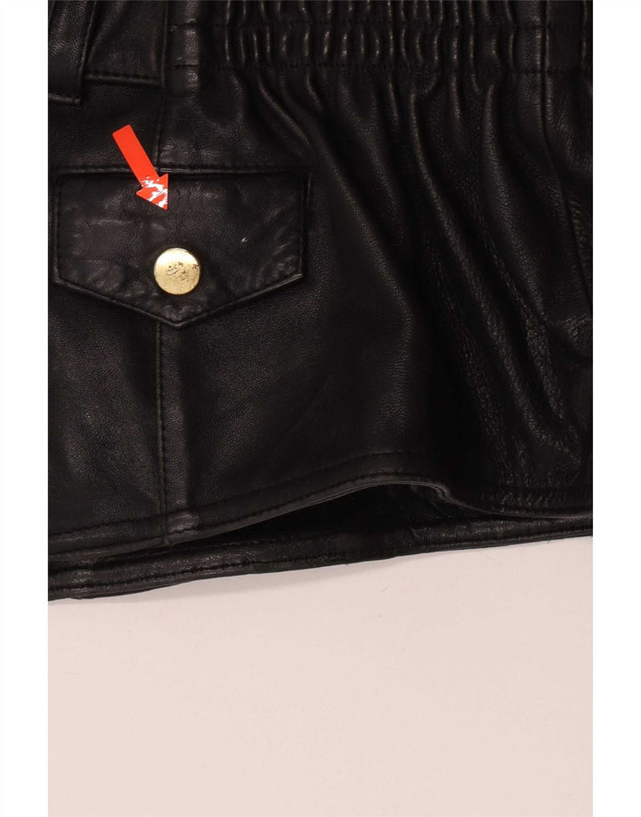 Giacca da motociclista in pelle vintage da donna EU 40 media nera