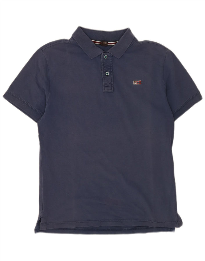 Polo da uomo Napapijri in cotone blu navy medio
