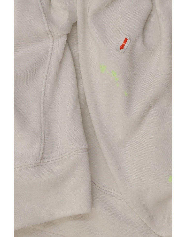 Maglione corto con cappuccio oversize da donna ADIDAS UK 10 piccolo cotone bianco