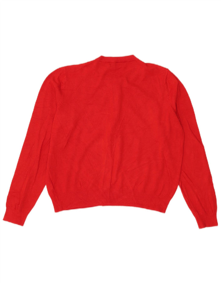 Maglione cardigan corto da donna Marks & Spencer UK 14 Viscosa rossa media