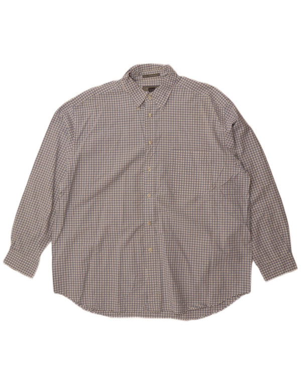 Camicia da uomo Eddie Bauer XL in cotone a quadri bianchi