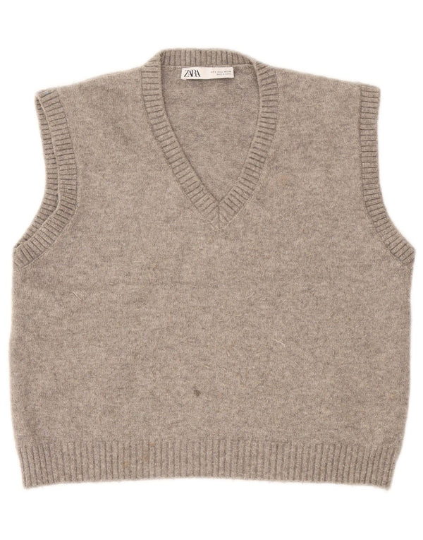 Canotta canotta da donna Zara UK 16 grande lana grigia