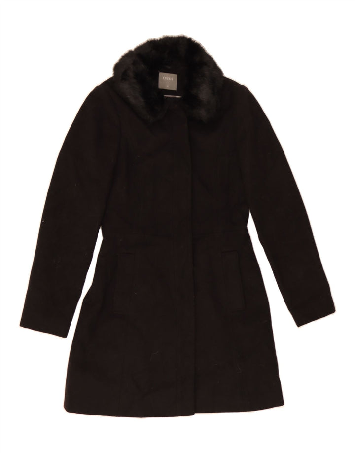 OASIS Womens Overcoat UK 6 XS Black Polyester Vintage Oasis and Second-Hand Oasis from Messina Hembry 
