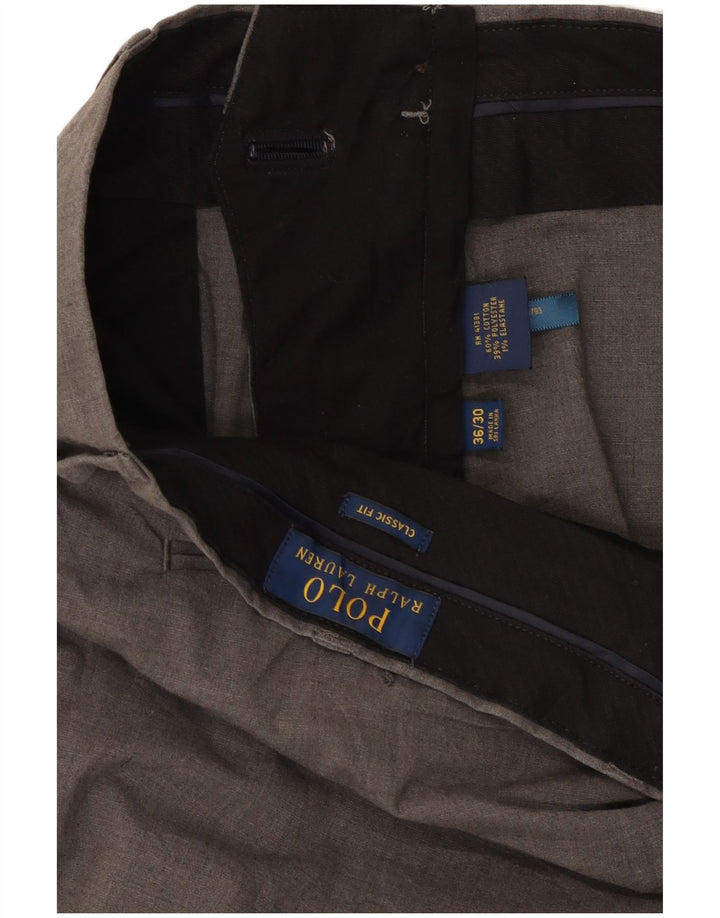 POLO RALPH LAUREN Pantaloni chino dritti vestibilità classica da uomo W36 L30 Grigio