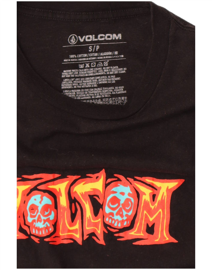 T-shirt grafica da uomo Volcom Top piccola in cotone nero