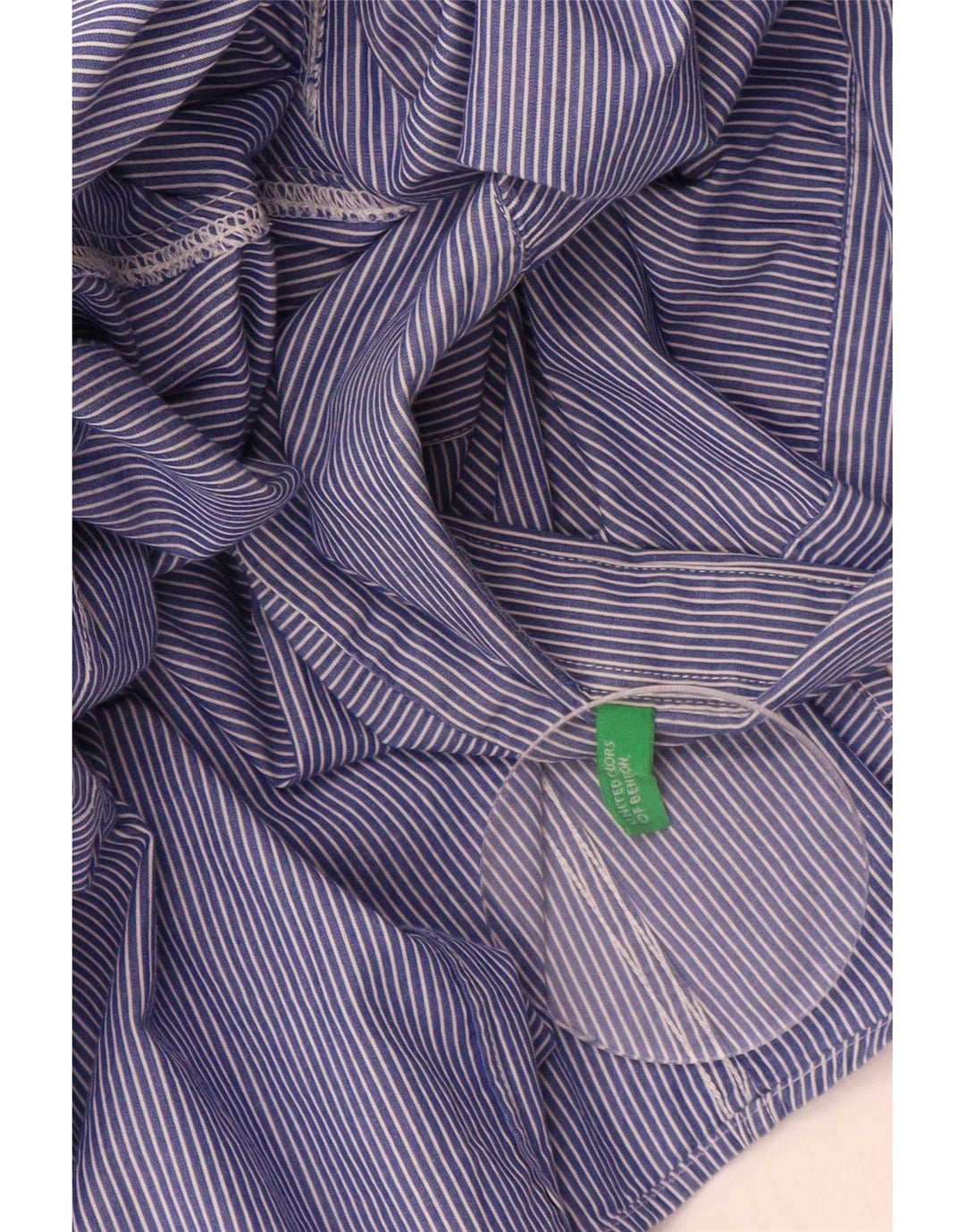 Camicia Benetton Uomo Gessato Blu Medio