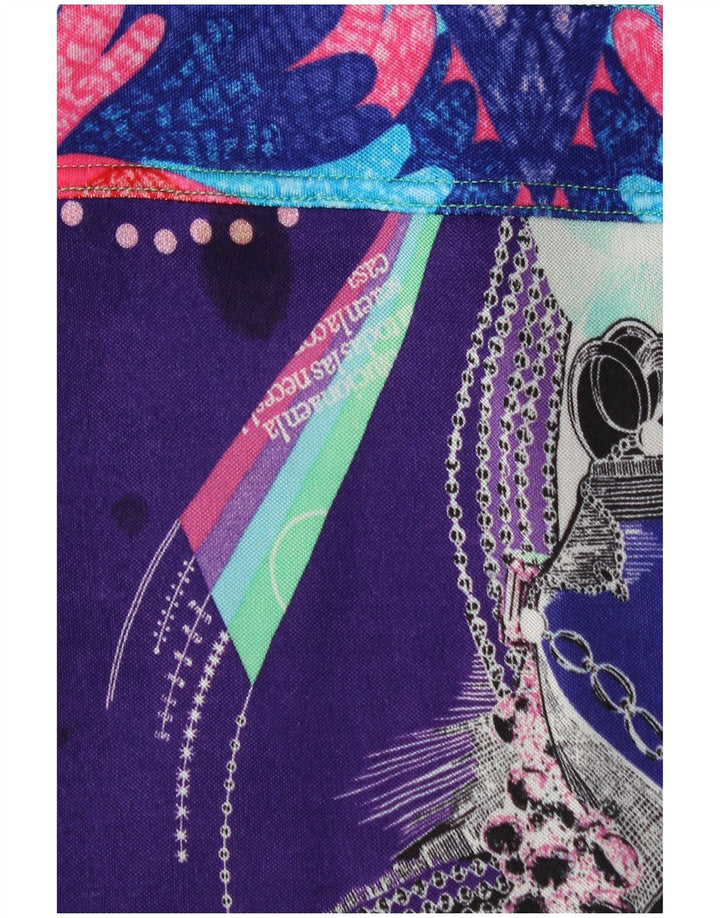 CUSTO BARCELONA Abito da donna a trapezio con motivo astratto UK 4 XS Viola