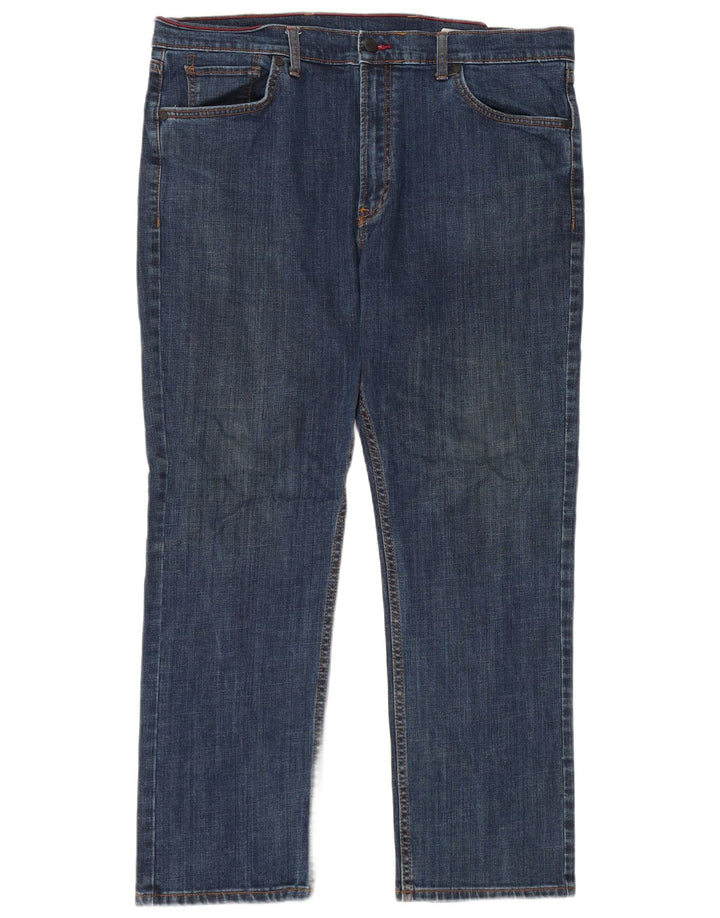 Jeans dritti regolari da uomo Marks & Spencer W38 L29 cotone blu