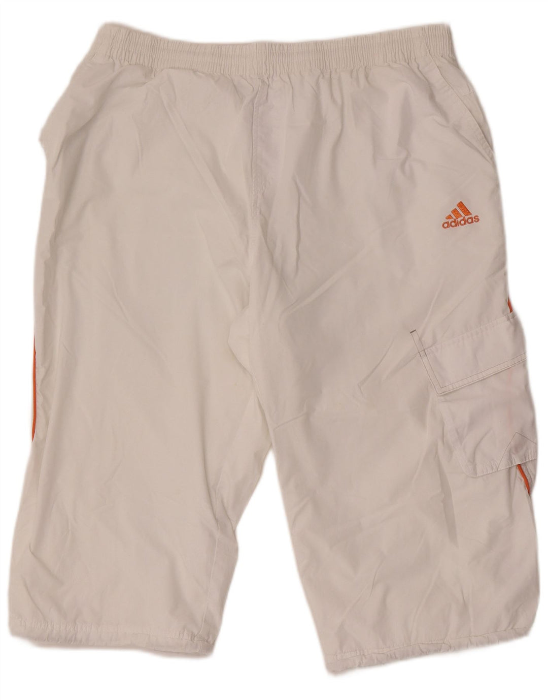 Pantaloni Adidas Cargo Capri dritti da uomo XL W36 L19 poliestere bianco