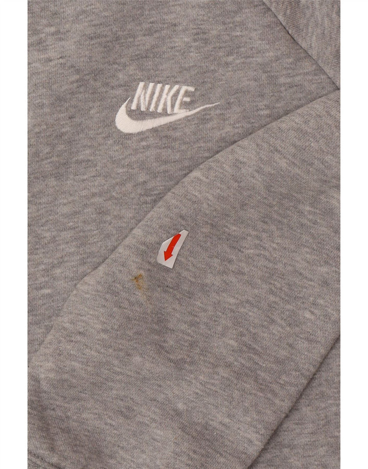 NIKE Womens Sweatshirt Jumper UK 14 Medium Grey Cotton