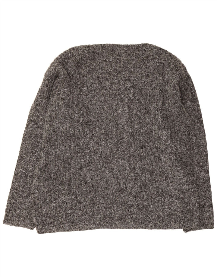 Maglione da uomo con scollo a V Rifle, grande, in acrilico grigio