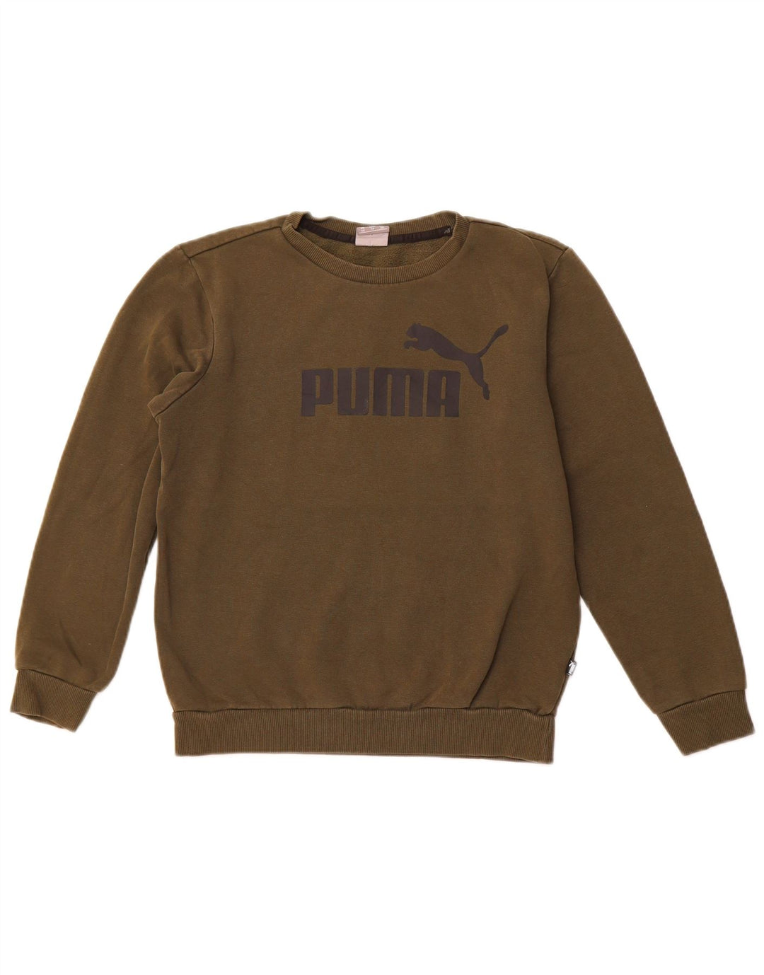 Felpa con grafica PUMA da uomo, maglione XS, cotone kaki