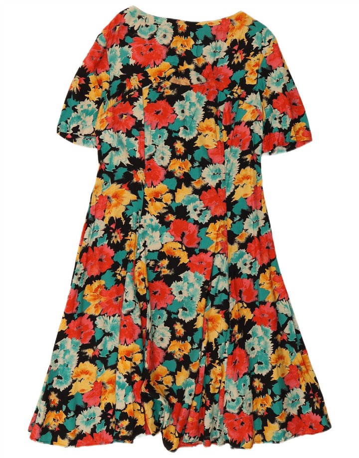 VINTAGE Womens A-Line Dress IT 48 XL Multicoloured Floral