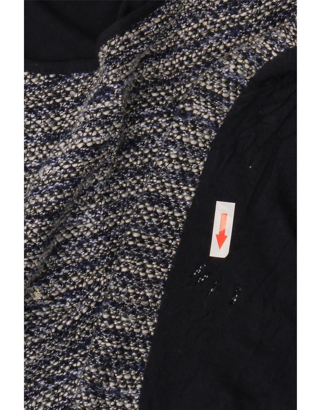 Top da donna a maniche lunghe Oasis UK 10 piccolo poliestere a righe blu navy