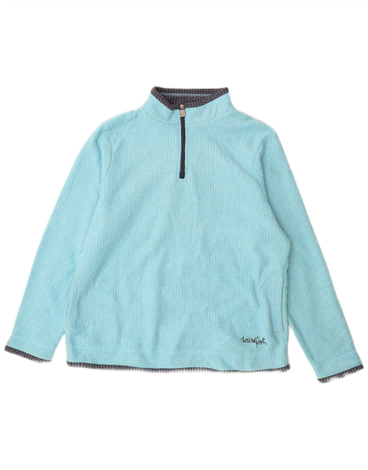 Maglione in pile oversize da donna con collo con zip Weird Fish UK 18 XL Poliestere blu