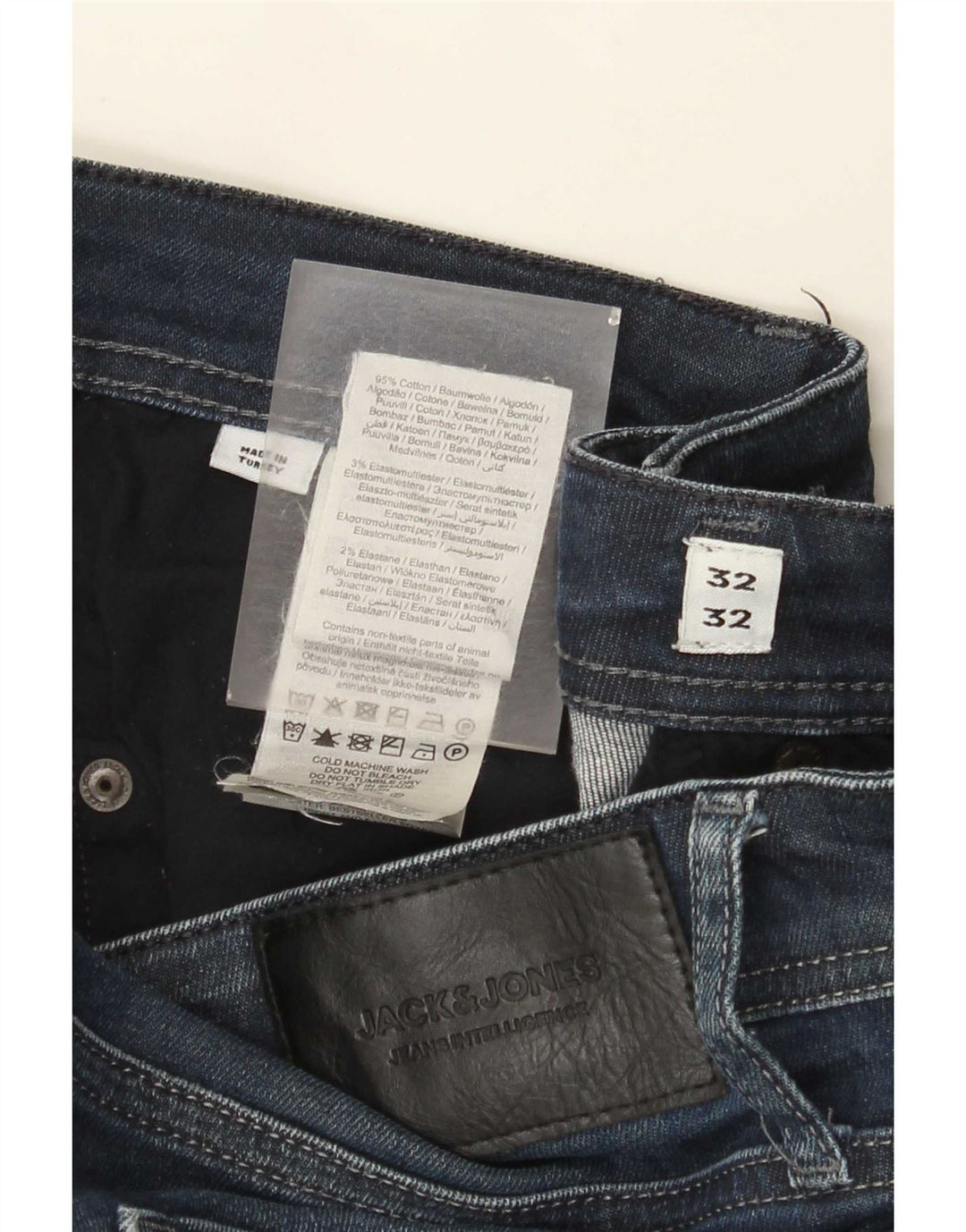 Jeans dritti da uomo Jack & Jones W32 L32 cotone blu