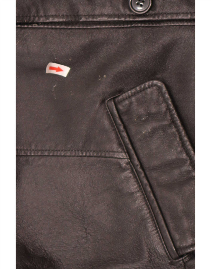 Giacca in pelle vintage da uomo UK 40 grande nera