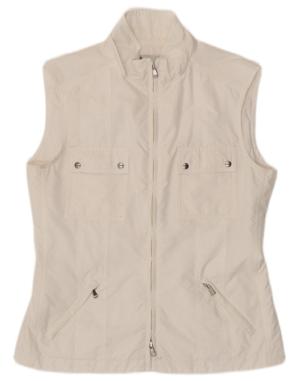 MARELLA Womens Utility Gilet UK 12 Medium White Polyester