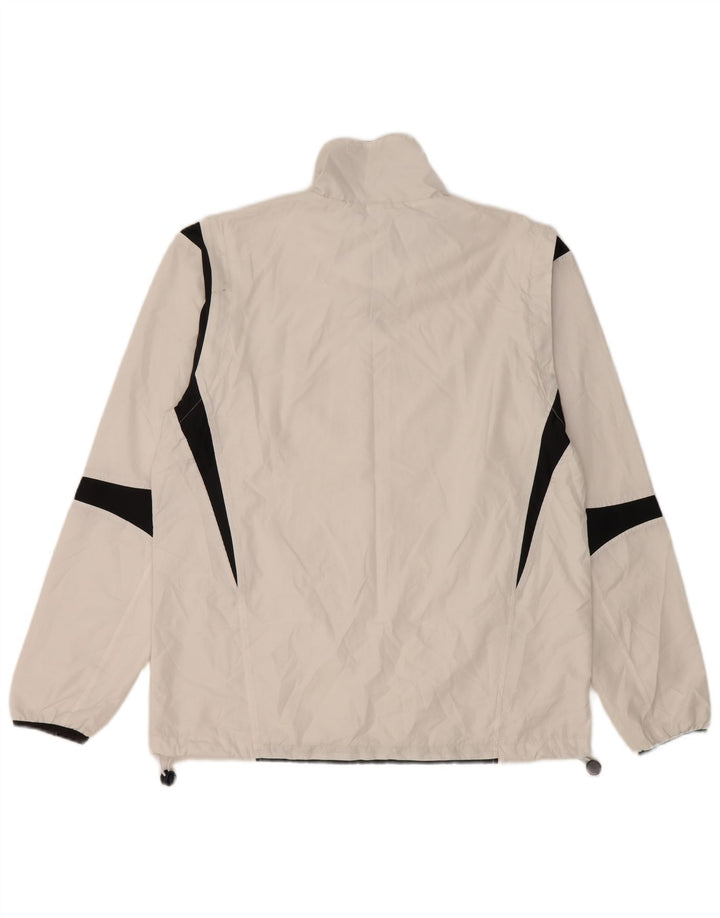 Giacca da ginnastica da uomo Asics, giacca in poliestere color block bianco medio