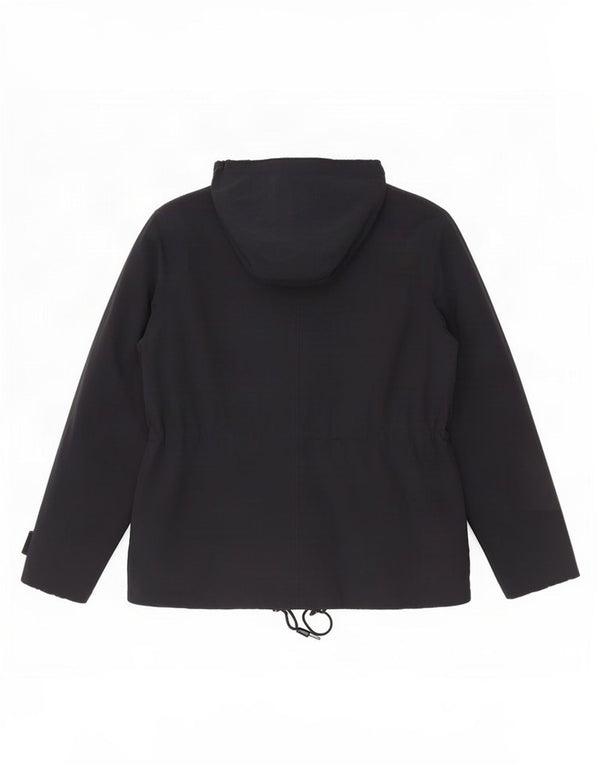 Giacca antipioggia con cappuccio da donna Marks & Spencer UK 12 Medium Blu Navy Poliammide