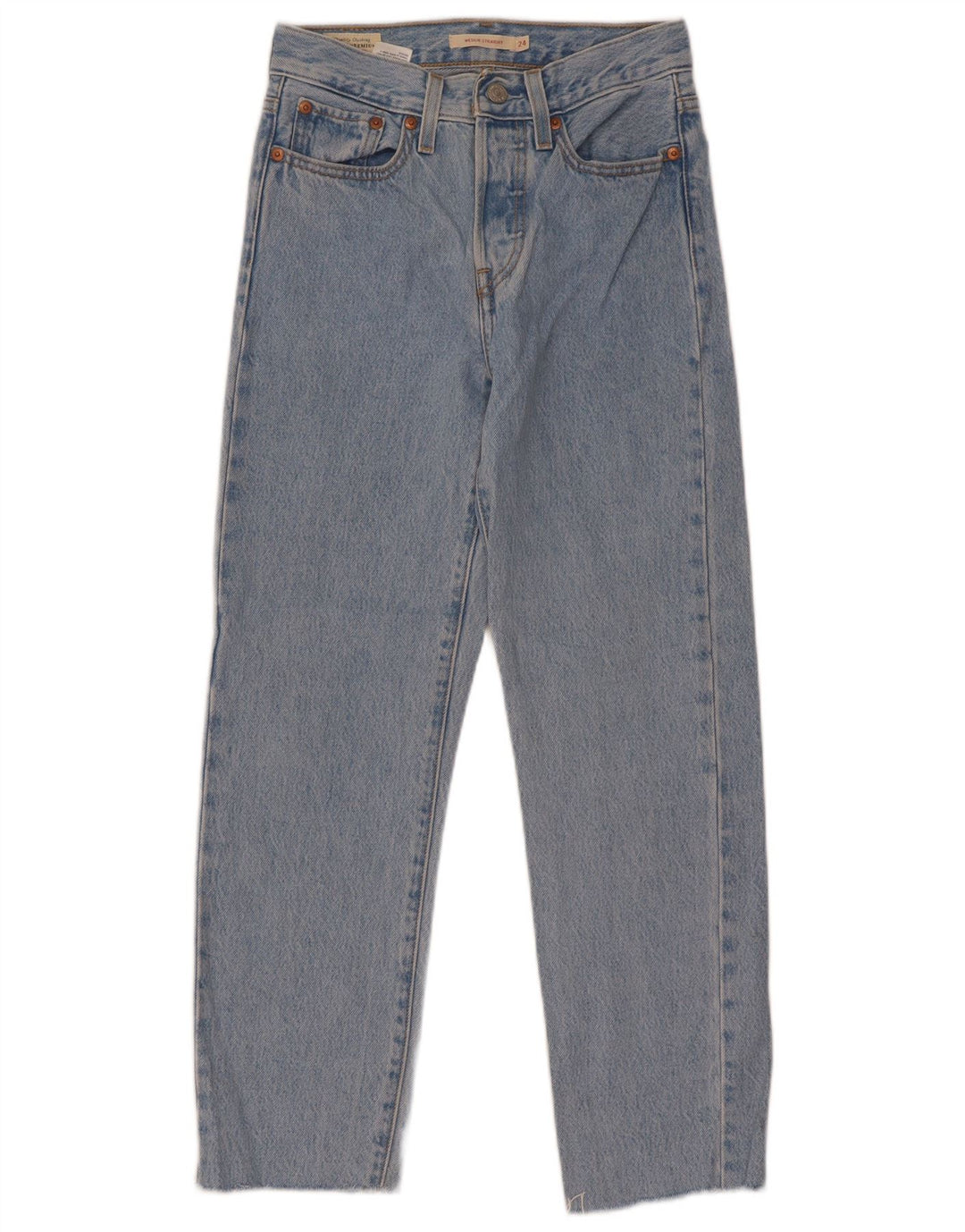 Jeans dritti con zeppa da donna Levi's W24 L28 cotone blu