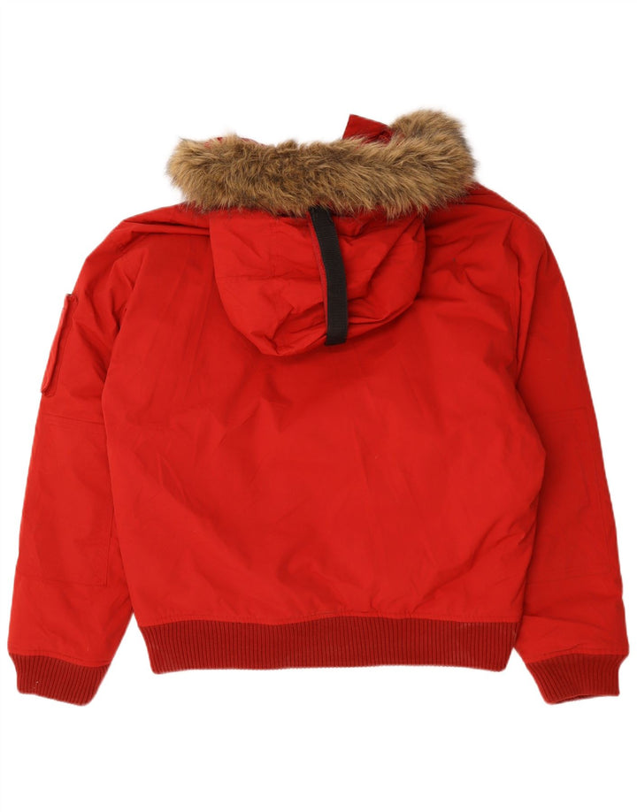 Giacca imbottita con cappuccio da uomo Helly Hansen UK 40 Large Red Nylon