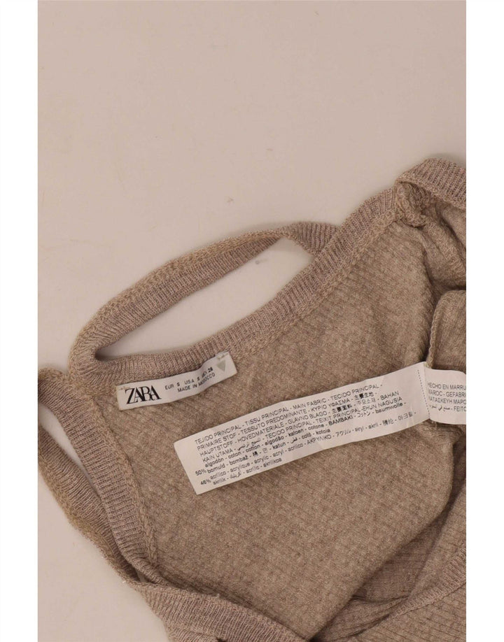 Body senza maniche da donna Zara UK 8 piccolo in cotone grigio