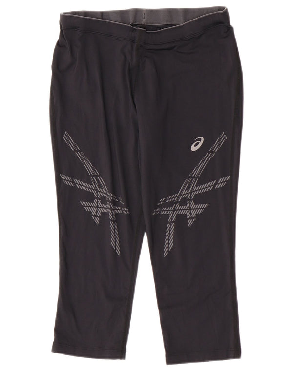 Pantaloni da tuta Asics Graphic Capri da donna UK 12 Medium Nero Poliammide