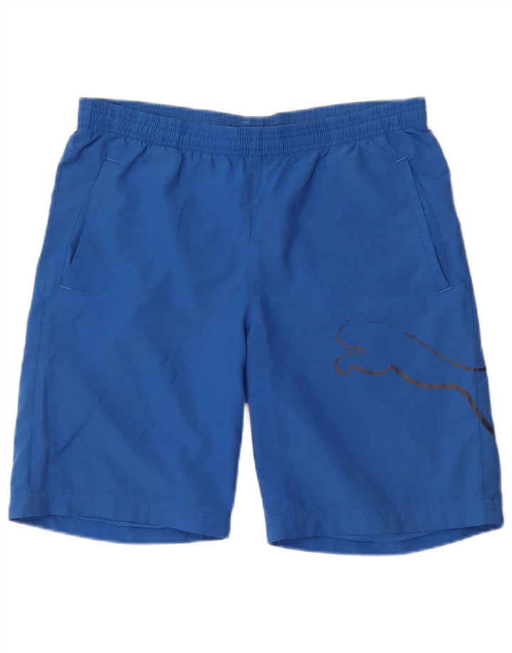 Pantaloncini sportivi grafici Puma da ragazzo 13-14 anni in poliestere blu