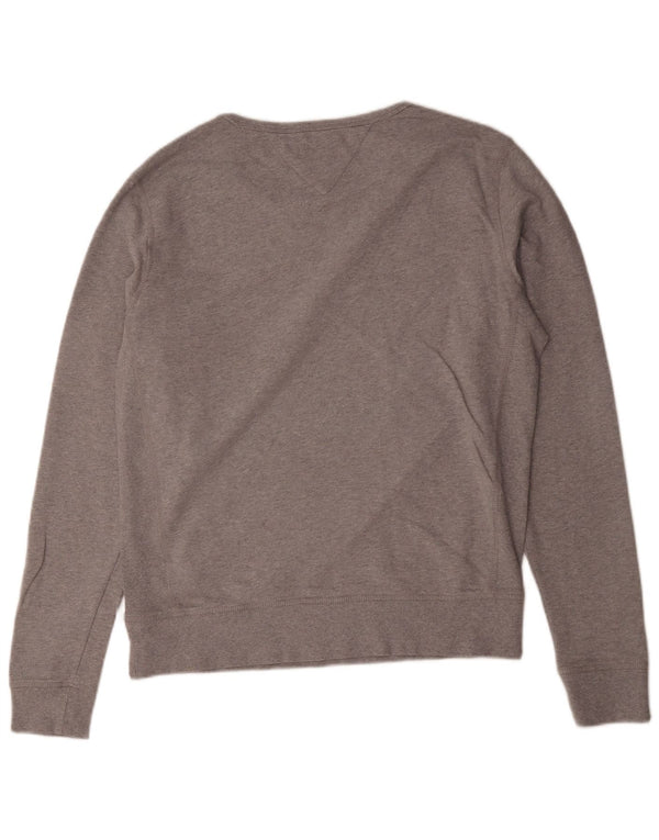 Tommy Hilfiger Uomo Felpa grafica Maglione Grande Cotone chiazzato grigio