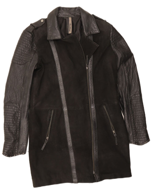 Cappotto in pelle da donna MONTGOMERY UK 12 Medium Black Colourblock