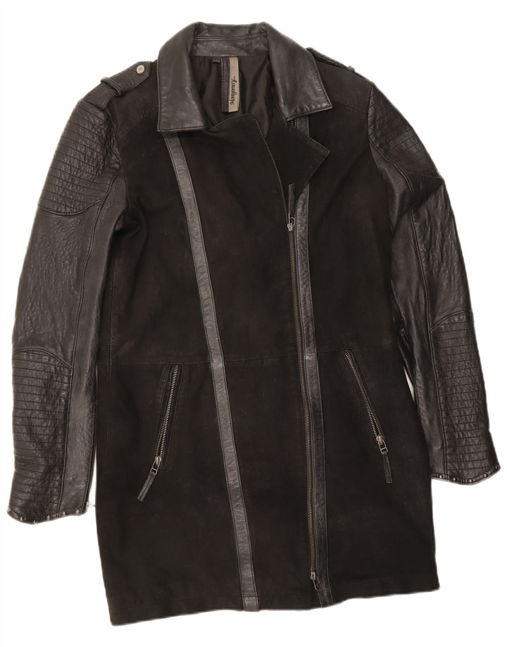 Cappotto in pelle da donna MONTGOMERY UK 12 Medium Black Colourblock