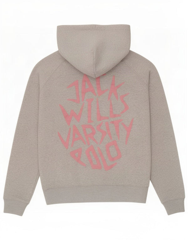 Maglione con cappuccio oversize grafico da donna Jack Wills UK 10 piccolo grigio